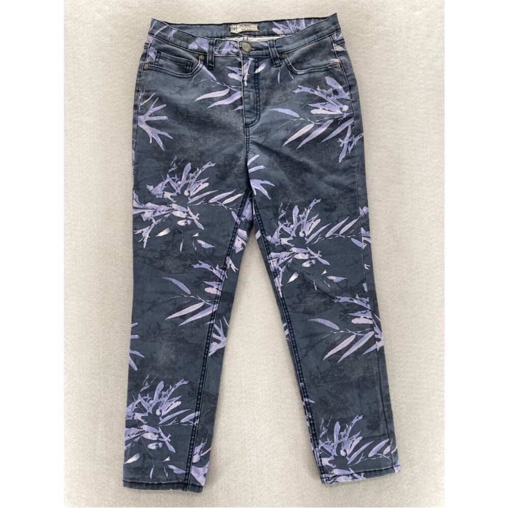 Free People Purple Floral Women's Cropped Jeans